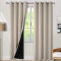 BGment 100% Blackout Curtains for Bedroom Window 84 Inch Length 2 Panels, Thermal Insulated Full Light Blocking Grommet Drapes for Living Room Darkening with Black Liner, 52 Inch Wide Each, Cashmere