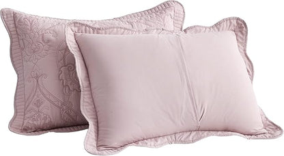 CHIXIN Microfiber King Pillow Shams Set of 2 - Quilted Decorative Pillow Covers - Dark Grey - Size (20" x 36")