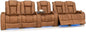 Seatcraft Diamante Zero-Gravity CoolZero Italian Leather Home Theater Seating, Power Headrest, Power Recline, Row of 5 Dual Loveseats, Tawny