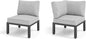 Sophia & William Outdoor Patio Furniture Set, Metal Sectional Sofa Set Patio Conversation Set with Cushions-2 x Single Sofa