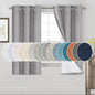 PrinceDeco 100% Blackout Curtains 64 inch Long 2 Panels,42" Wide,64" Length Energy Saving Curtains for Bedroom Living Room Grommet Blackout Linen Curtains with Thermal Insulated Liner,Light Grey