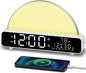 Sunrise Alarm Clock Wake Up Light with Sunrise Simulation White Noise Machine Touch Control Bedside Lamps Colors Atmosphere Lamp 30/60/90 Sleep Timer 13 Nature Sounds