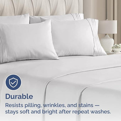 Queen Pillow Cases Set of 8 - Ultra Soft Hotel Quality Pillowcase Covers - Comfy, Cozy & Wrinkle Free - Shrink, Stain & Fade Resistant - Machine Washable Pillow Protectors - 8 Piece Set - French Grey