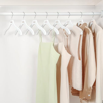TOPIA HANGER Wooden Coat Hangers 24 Pack, Premium Wood Suit Sweater No Shoulder Bump Hangers, 360° Swivel Hook and Cut Notches Clothes Hangers for Sweater, Coat, Shirts, Hoodies, Dress, White CT85W