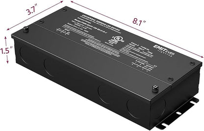 EMITEVER Dimmable Led Driver, 2 Packs 100W AC 110V-277V to DC 24V Transformer, 5-in-1 Dimming: ELV/MLV/TRIAC / 0-10V / 1-10V / 10V PWM/Potentiometer, Waterproof IP67 and UL Listed