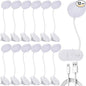 Retisee 12 Pcs Clip on Lamp Bulk LED Reading Light Book Lamp Clamp for Bed with 3 Brightness Level Night Light Clip on for Desk, Bed Headboard, USB Plug-in Style
