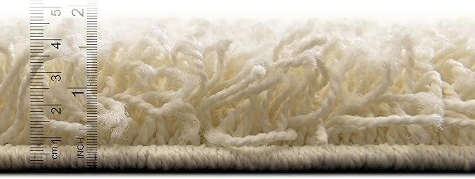 Unique Loom Solid Shag Collection Area Rug (2' 6" x 16' 5" Runner, Pure Ivory)