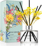 COCODOR Flower Reed Diffuser Set / 6.7oz / Ylang Ylang/Scent Diffuser with Sticks Home Fragrance Reed Diffuser for Bathroom Shelf Decor