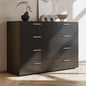 Karl home 8 Drawer Dresser, Wood Black Vanity Drawer Cabinet, Bedroom Storage Cabinet TV Stand, Large Dresser Storage Chest with Deep Drawers, Bedroom Furniture