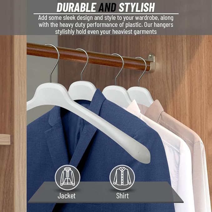 All Hung Up Hangers Plastic Coat Hangers, Clothes Hangers (White, 36pk)