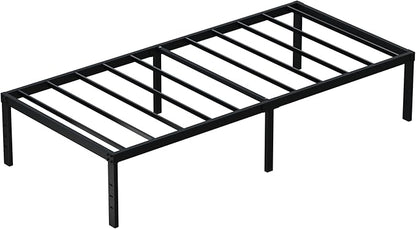 18 Inch Narrow Twin Bed Frames Heavy Duty No Box Spring Needed Metal Platform with Maximum Storage, Easy Assembly, Noise Free, Black