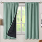 BGment Frosty Green Blackout Curtains for Bedroom 63 Inch Length, Rod Pocket Black Out Curtains for Living Room Thermal Insulated Soundproof Privacy Room Darkening Window Curtains, 42 x 63 Inch