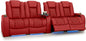 Seatcraft Diamante Zero-Gravity CoolZero Italian Leather Home Theater Seating, Power Headrest, Power Recline, Row of 4 Dual Loveseats, Red