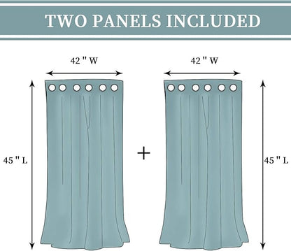 BGment Baby Pink 100% Blackout Curtains for Girls Bedroom 45 Inch Length, Thermal Insulated Full Light Blocking Grommet Noise Cancelling Small Window Curtains for Nursery 2 Panels Each 42 Inch Wide
