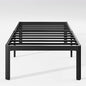 Hunlostten 18in Heavy Duty Twin Bed Frame No Box Spring Needed, Metal Platform Bed Frame Twin with Round Corners, Easy Assembly, Noise Free, Black