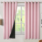 BGment Baby Pink 100% Blackout Curtains for Nursery Bedroom 63 Inch Length 2 Panels, Thermal Insulated Full Light Blocking Grommet Noise Cancelling Window Curtains for Girls Room, 60 Inch Wide Each