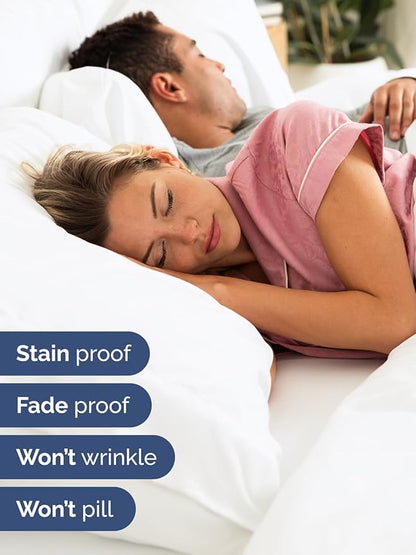 Extra Deep Twin Sheet Set - 4 Piece Breathable and Cooling Sheets - Hotel Luxury Bed Sheets Set - Easy & Secure Fit - Soft, Wrinkle Free and Comfy Sheets Set - White Sheet Set with Extra Deep Pockets