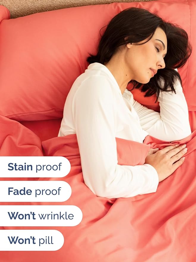 Extra Deep King Sheet Set - 6 Piece Breathable and Cooling Sheets - Hotel Luxury Bed Sheets Set - Easy & Secure Fit - Soft, Wrinkle Free and Comfy Sheets Set - Coral Sheet Set with Extra Deep Pockets