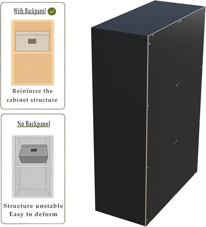 OSCHF 6-Cube Storage Shelf Bookcase - Wooden 3-Tier Floor Standing Open Bookshelf for Home and Office, Display Cabinet, Black