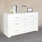 Karl home 6 Drawer Dresser, Wood White Vanity Drawer Cabinet, Bedroom Storage Cabinet TV Stand, Large Dresser Storage Chest with Deep Drawers, Bedroom Furniture