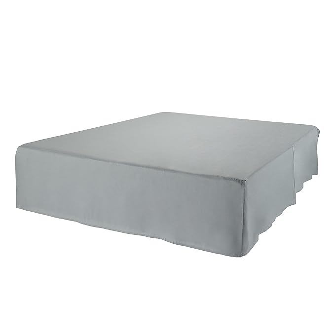 Amazon Basics Lightweight Pleated Bed Skirt, Full, Dark Grey, Solid