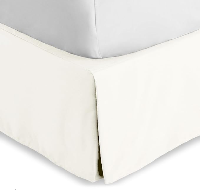 Bare Home Kids Twin Bed Skirt - 15-Inch Tailored Drop Easy Fit - Bed Skirt for Beds - Center & Corner Pleats (Twin, Cream)