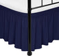 Biscaynebay Wrap Around Bed Skirts with Split Corners for Queen Beds 16" Drop, Navy Elastic Dust Ruffles Adjustable Easy Fit Wrinkle & Fade Resistant Silky Luxurious Fabric Machine Washable