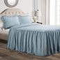 Lush Decor Ruffle Skirt Bedspread Set - 3-Piece Luxurious Farmhouse Bedding - Elegant Ruffle Detail - Timeless Style - Soft Lightweight Sheets - Queen, Lake Blue
