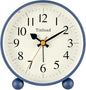 4.5" Vintage Retro Analog Alarm Clock, Super Silent Non Ticking Small Clock with Manual Light, Snooze, Battery Operated, for Living Room, Bedroom, Bedside, Desk(Blue)