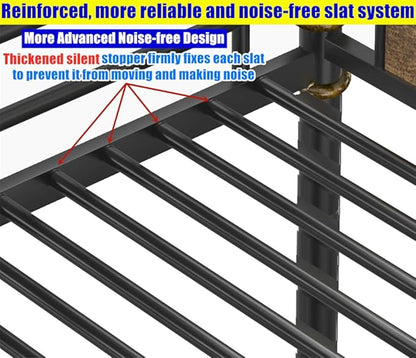 SIGONE Stronger & Safer Heavy Duty Queen Over Queen Size Bunk Bed for Adults Teens, Thickened More Stable Metal Bunkbed Frame (Greater Weight Capacity) (Queen Over Queen)