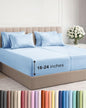 Extra Deep Split King Sheet Set - 7 Piece Breathable & Cooling Sheets - Hotel Luxury Bed Sheets Set - Easy Fit - Soft, Wrinkle Free & Comfy Sheets Set - Light Blue Sheet Set with Extra Deep Pockets