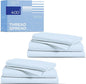 THREAD SPREAD 2-Pack Twin Cotton Sheets Sets - 400 Thread Count 100% Cotton Sateen Weave - Extra Soft, Breathable, Hotel Quality Cooling Sheets, 2 Sets of Twin Size Deep Pocket Bed Sheets (Light Blue)