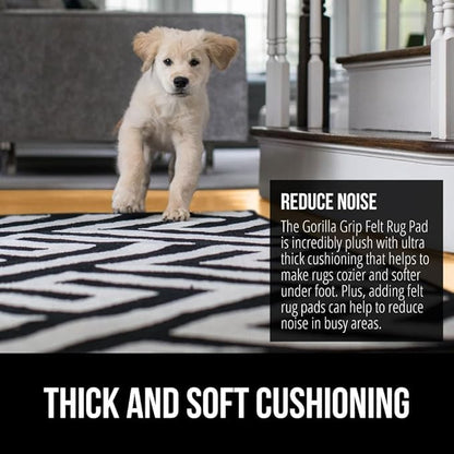 GORILLA GRIP Felt and Natural Rubber Stay in Place Slip Resistant Rug Pad, 1/4in Thick, 8x2 FT, Protective Padding Under Area Rugs, Cushioned Gripper Pads, Carpet Runners, Hardwood Floors Protection