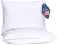 FluffCo Down Alternative Pillows Standard/Queen Size Set of 2 - Queen Bed Pillows for Sleeping - Made in USA - Cooling Surface and Machine Washable for Side, Back, and Stomach Sleepers