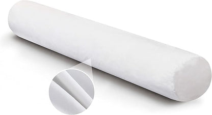 SyMax 7.8"x76" Body Pillow for King Bed, Memory Foam Bolster w/Removable Velvet Cover, Headboard Gap Filler Pillow, White