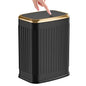 TIPGO Bathroom Trash Can with Lid, 2.1 Gallon / 8 Liter Small Garbage Can, Press Top Bin, Stainless Steel Wastebasket with Pop-Up Lid for Bedroom, Living Room, Office (Black)