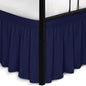 Biscaynebay Wrap Around Bed Skirts with Split Corners for Queen Beds 18" Drop, Navy Adjustable Elastic Dust Ruffles Easy Fit Wrinkle Resistant Silky Luxurious Fabric Machine Washable