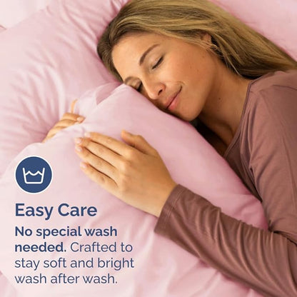 Queen Pillow Cases Set of 4 - Ultra Soft Hotel Quality Pillowcase Covers - Comfy, Cozy & Wrinkle Free - Shrinkage, Stain & Fade Resistant - Machine Washable Pillow Protectors - 4 Piece Set - Baby Pink