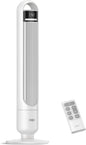 DREO Tower Fan for Bedroom, 4 Speeds, 3 Modes Standing Fans for Room with 90° wide Oscillating, 28dB Quiet for Sleep, 25ft/s Velocity, 29ft Coverage, 8H Timer, Remote, Living Room, Office, Home, White
