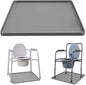 Bedside Commode Mat for Floor Protector - Silicone Bedside Toilet Mats for Seniors with Raised Edge Recyclable Non-Slip Commode Pad Under Portable Bedside Commode Adults Potty Chair (Gray, 24"X20")