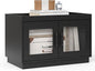 Stackable Storage Drawers, 28" Wide Storage Bins with 2 Doors for Closet Organizers, Wood Stackable Closet Organizer Modern Large Stackable Units for Living Room Hallway Bedroom, Black