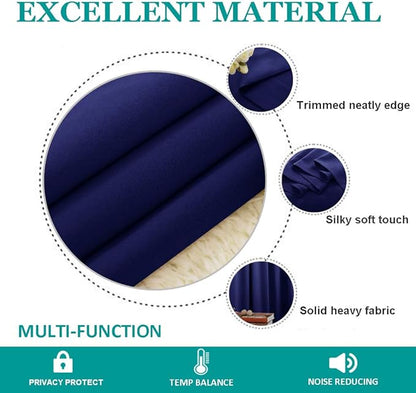 NICETOWN Blackout Window Curtain Panel - Home Fashion Thermal Insulated Room Darkening Drapery for Bedroom & Living Room, 52W x 95L, 1 Panel, Dark Blue
