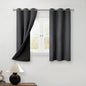 BGment Short 100% Blackout Curtains for Bedroom, Thermal Insulated Energy Efficiency Noise Reducing Grommet Curtains 54 Inch Length with Liner for Small Window 2 Panels Each 42 Inch Wide, Dark Grey