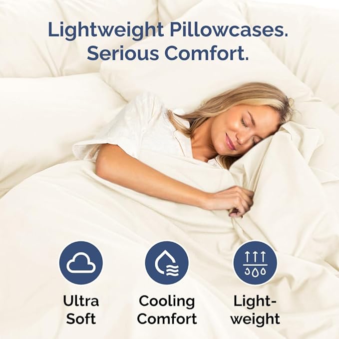 Queen Pillow Cases Set of 8 - Ultra Soft Hotel Quality Pillowcase Covers - Comfy, Cozy & Wrinkle Free - Shrink, Stain and Fade Resistant - Machine Washable Pillow Protectors - 8 Piece Set - Off White