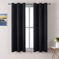 ChrisDowa Small Window Curtains 50 inches Long for Bedroom - Grommet Short Thermal Insulated Room Darkening Curtains for Kitchen (2 Panels, Black, 29 x 50 Inch)