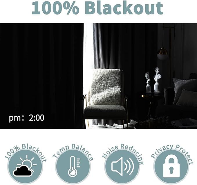 BGment Short 100% Blackout Curtains for Bedroom, Thermal Insulated Energy Efficiency Noise Reducing Grommet Curtains 45 Inch Length with Liner for Small Window 2 Panels Each 42 Inch Wide, Emerald