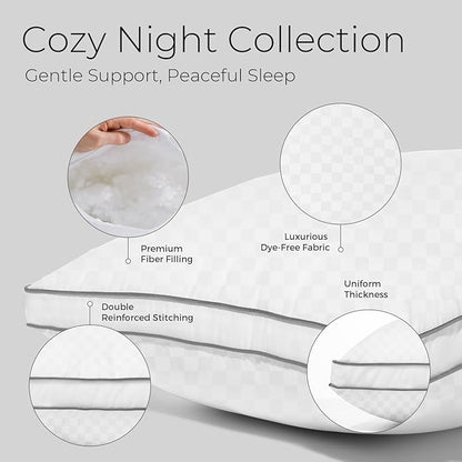 Sweetnight Pillows Queen Size Set of 2, Bed Hotel Pillows, Almohadas para Dormir, Side Back Stomach Sleeper, Relief Neck, Head, Shoulder