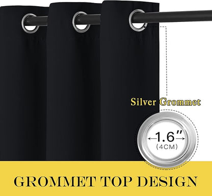 NICETOWN Black Out Curtain for Bedroom 84 inches Long - Thermal Insulated Modern Blackout Window Treatment Soundproof Drape for Bedroom/Living Room, W52 x L84 Inch, 8 Grommets Top, 1 Piece