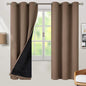 BGment Thermal Insulated 100% Blackout Curtains for Bedroom with Black Liner, Double Layer Full Room Darkening Noise Reducing Grommet Curtain (42 x 72 Inch, Taupe, 2 Panels)
