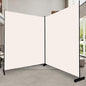 Room Divider Folding Privacy Screens with Wheels, 6FT Tall Divider for Room Separation, Movable Room Partitons and Dividers, Indoor Room Dividers Panel with Fabric (Beige, 2 Panel-142‘’-Round Pad)